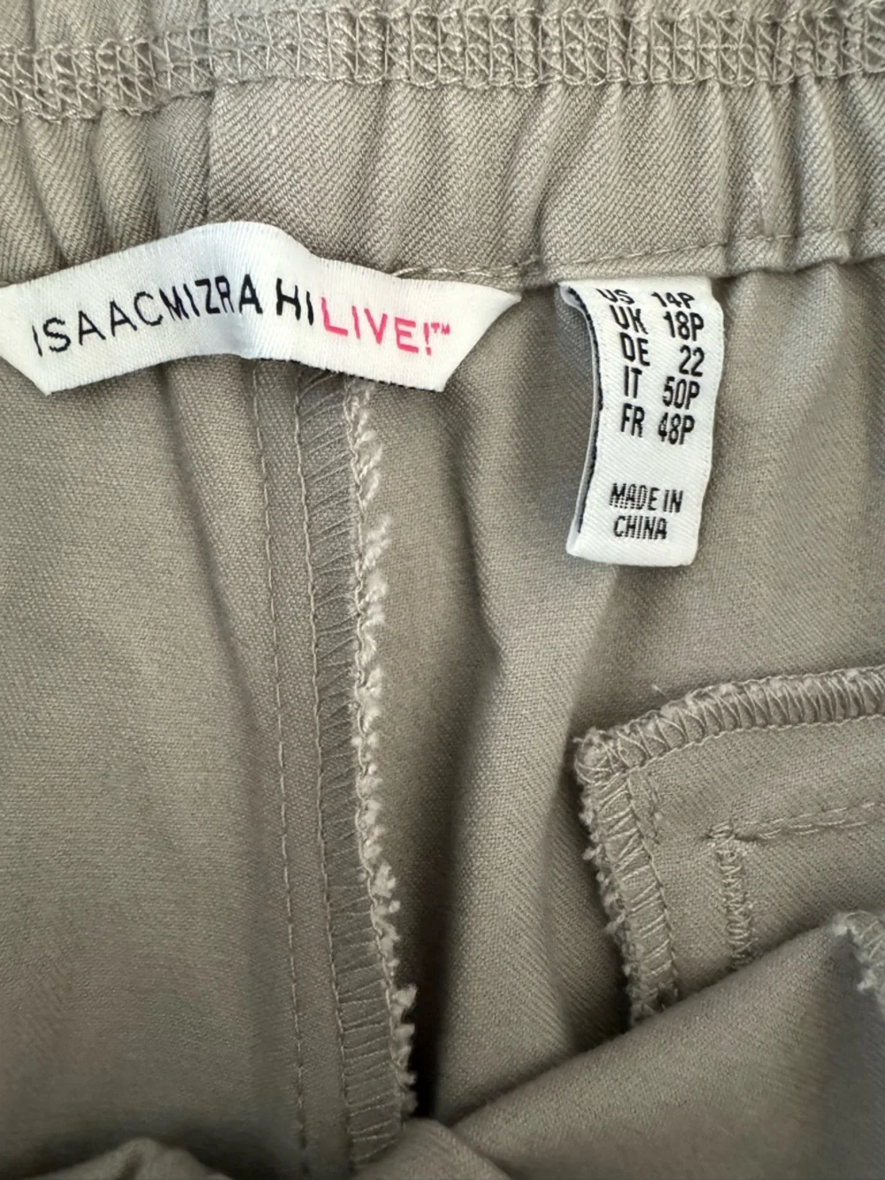 Isaac Mizrahi Live Pants Womens 14P Grey Knit Ankle Straight Wide Leg Stretch